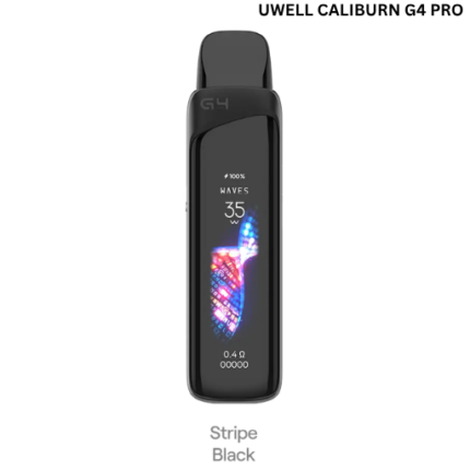 Uwell Caliburn G4 Pro Pod Kit Stripe Black stylish vape device