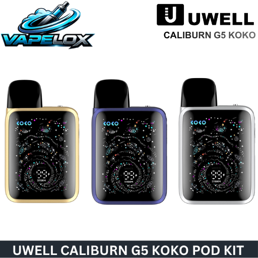 uwell-caliburn-g5-koko-onyx-black-vapelox-uae.jpg (2) Uwell Caliburn G5 KOKO Pod Kit smart pod system UAE VapeLox
