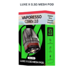 Vaporesso LUXE X 0.3 mesh Pod Cartridge 2pcs pack replacement mesh pods for LUXE X device UAE
