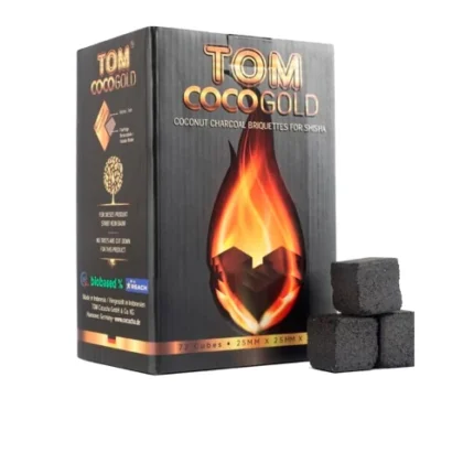 Tom Coco Gold Charcoal 1KG natural coconut shell hookah charcoal available at VapeLox UAE