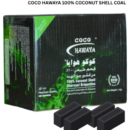 Coco Hawaia Fingers Charcoal 1KG natural coconut shell hookah charcoal available at VapeLox UAE