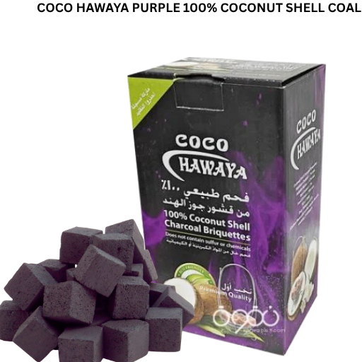 coco-hawaia-purple-charcoal-natural-coconut-shells-1kg.webp Coco Hawaia Cube Charcoal 96 Pieces 1KG natural coconut shell hookah charcoal available at VapeLox UAE