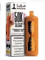 Mazaya Cloud AURA Passion Fruit Mango Ice 50000 Puffs 6mg Disposable Vape UAE Vape Lox