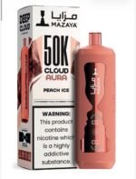 Mazaya Cloud AURA Peach Ice 50000 Puffs 6mg Disposable Vape UAE Vape Lox