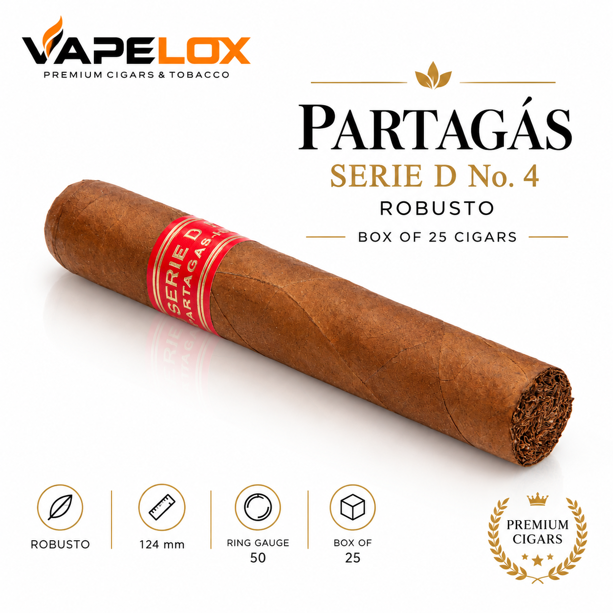 partagas-serie-d-no-4-25-cigars-box-vapelox-uae.jpg Partagás Serie D No. 4 25 cigars box Robusto UAE